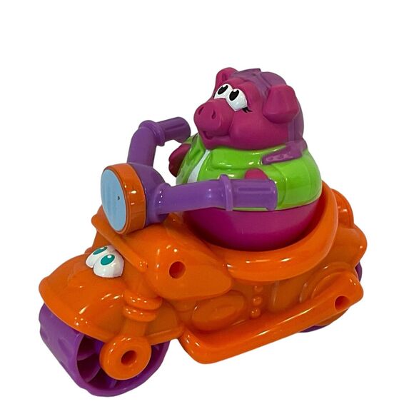 Hasbro Weebles Wobble Orange Motorcycle Scooter & Riders 2003 Playskool 3Pc Lot - Picture 5 of 8